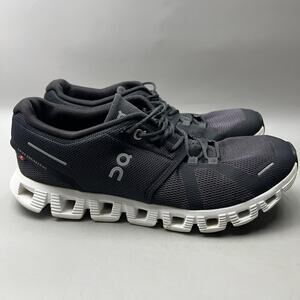 On Cloud 5 Running Shoes Women Size 8.5 Black Mesh Comfort Cushion Low Sneakers